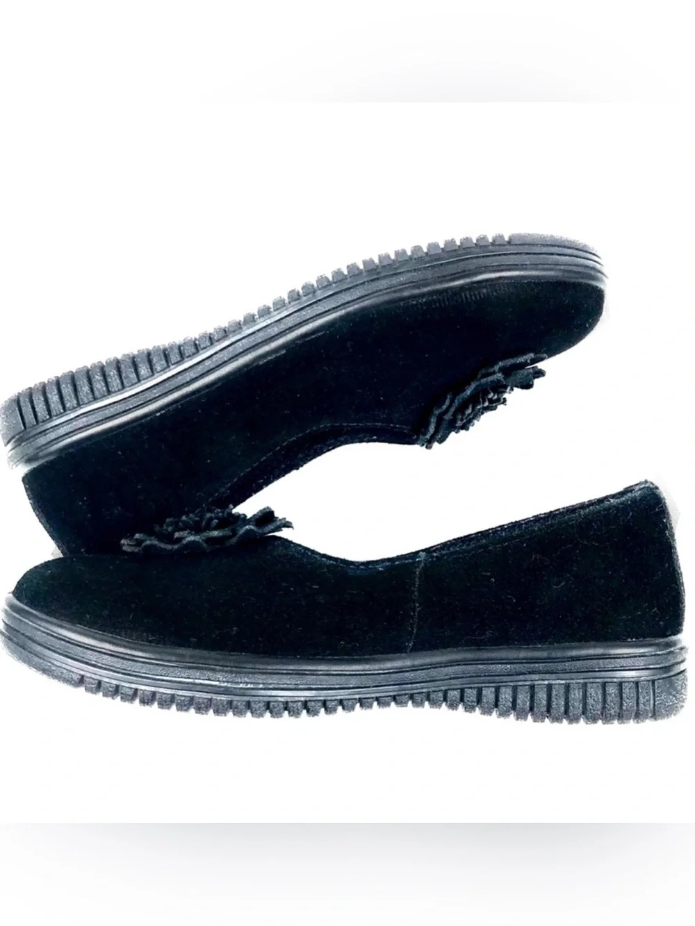 Mulberribush Girls Black Suede Flats Size 2